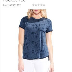 Vince Camuto Melange Jersey Pocket Tee large new with tags